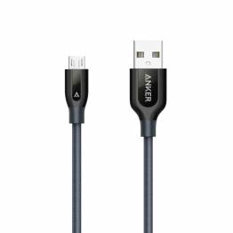 Anchor Powerline + Micro-USB-kabel 0, 9m/1, 8M grå med ficka