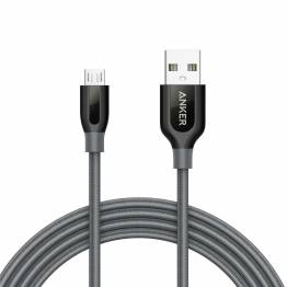  Anchor Powerline + Micro-USB-kabel 0, 9m/1, 8M grå med ficka