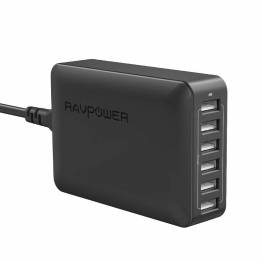 Amber Power 6-Port USB Hub laddare m. 60W i svart