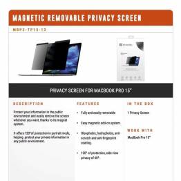  Sekretess filter glas för MacBook Pro 15 "2016 och tillbaka från XtremeMac