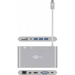 Goobay alt-i-1 USB-C HUB m. HDMI, USB 3,0 x3, mini DP, VGA, etc.