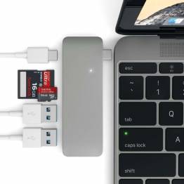  Satechi USB-C passera genom USB Hub-3-i-1 Hub. Kompatibel med nya MacBooks, det laddning!