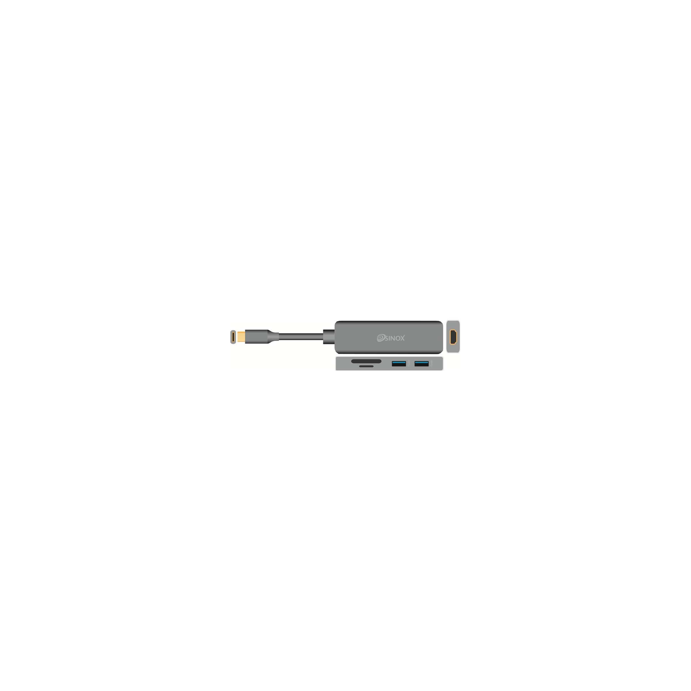 Sinox Imedia Usb C 5 In 1 Hub Sd Microsd Usb 3.0 Og Hdmi