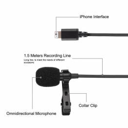  Mikrofon Clip on til iPhone & iPad med Lightning
