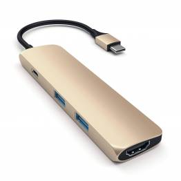 Satechi Slim USB-C MultiPort Adapter V2 med HDMI, USB 3.0 portar samt kortläsare