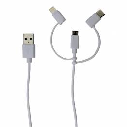 Multi laddare kabel Lightning, MicroUSB och USB-C i silver Ugreen