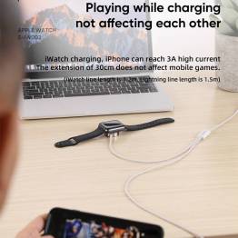  Kabel med iPhone oplader og Apple watch oplader fra Joyroom