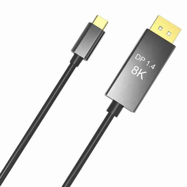 USB-C till DisplayPort-kabel 2M svart 8k