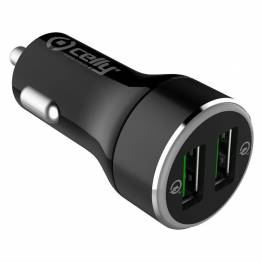  Celly 2-port USB-A Quick Charge 3.0 Car Charger