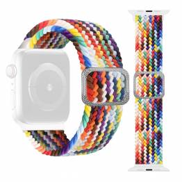 Apple Watch justerbart elastiskt flätat band 38/40 mm - Rainbow