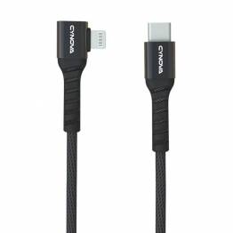 CYNOVA Lightning till USB-C kabel med böj 65 cm - svart vävd