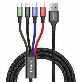 Baseus 4-i-1 multiladdarkabel USB-Lightning, MicroUSB och 2x USB-C