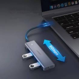  Ugreen USB-C till 4-ports USB Hub med MicroUSB för extra kraft