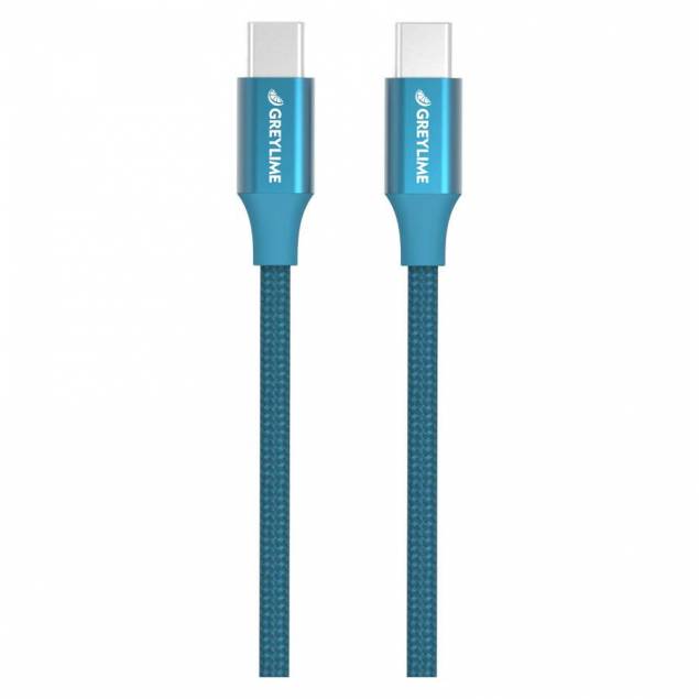 GreyLime Braided USB-C til USB-C Kabel Blå 1 m