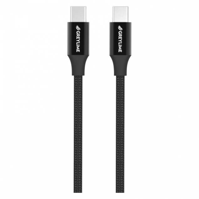 GreyLime Braided USB-C til USB-C Kabel Sort 1 m