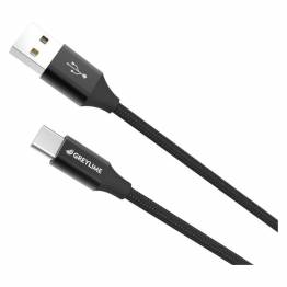  GreyLime Braided USB-A til USB-C Kabel Sort 2 m