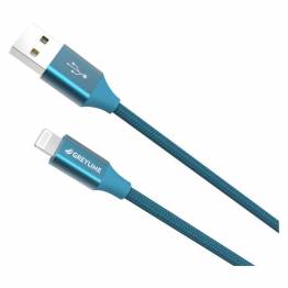  GreyLime Braided USB-A til MFi Lightning Kabel Blå 2 m
