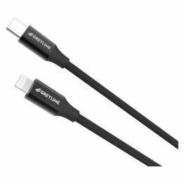  GreyLime Braided USB-C til MFi Lightning Kabel Sort 2 m