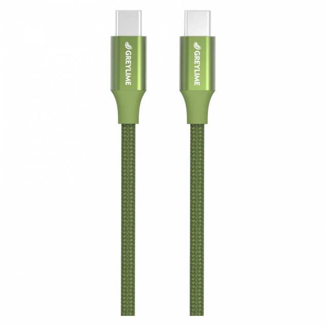 GreyLime Braided USB-C til USB-C 60W Kabel Grå 1 m