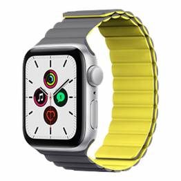 Magnetisk Apple Watch-rem i silikon 42/44/45mm - Grå/Orange