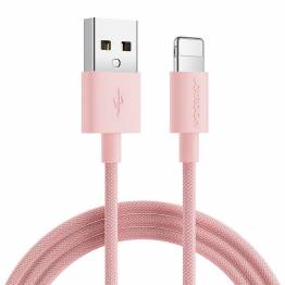 Joyroom USB för Lightning-kabel - vävd rosa