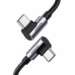 Ugreen USB-C-laddkabel med vinkel 1m - 100W PD - svart vävd