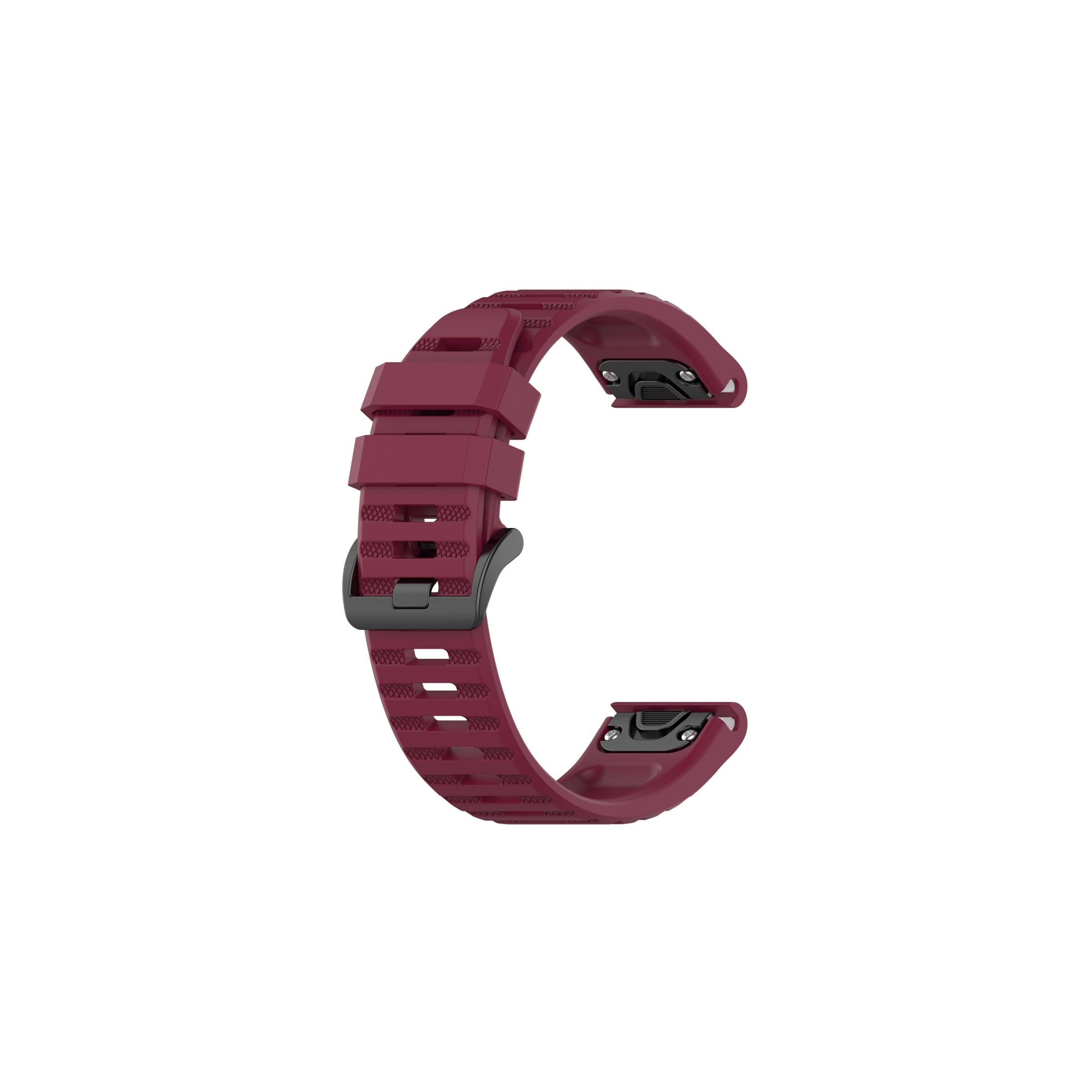Silikonrem För Garmin Fenix     5/6 Forerunner Instinct Etc. Vinröd