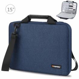 HAWEEL 15-16" MacBook-fodral med praktiskt tillbehörsfack och bärrem - Blå