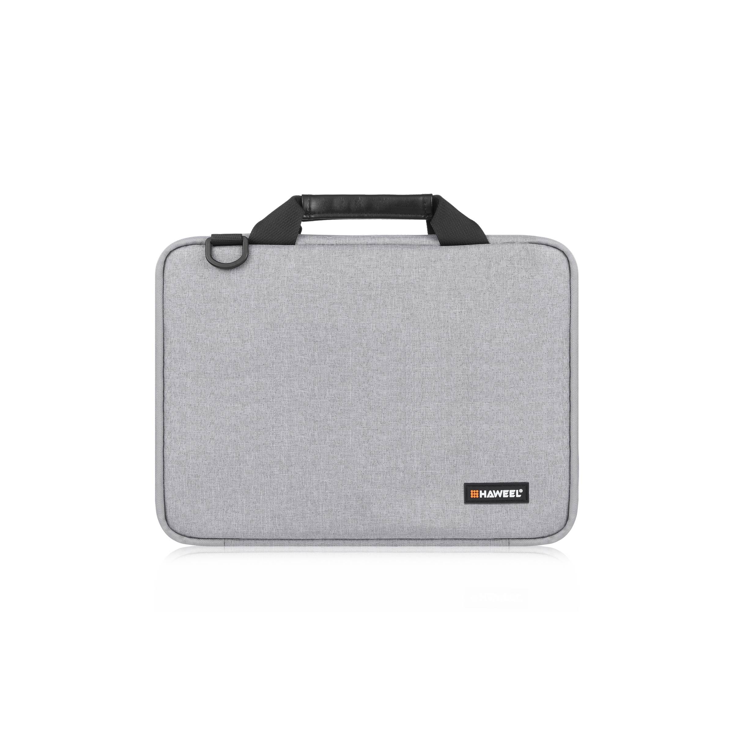 Haweel 15 16  " Macbook Fodral Med Praktiskt Tillbehörsfack Och Barrem Grått