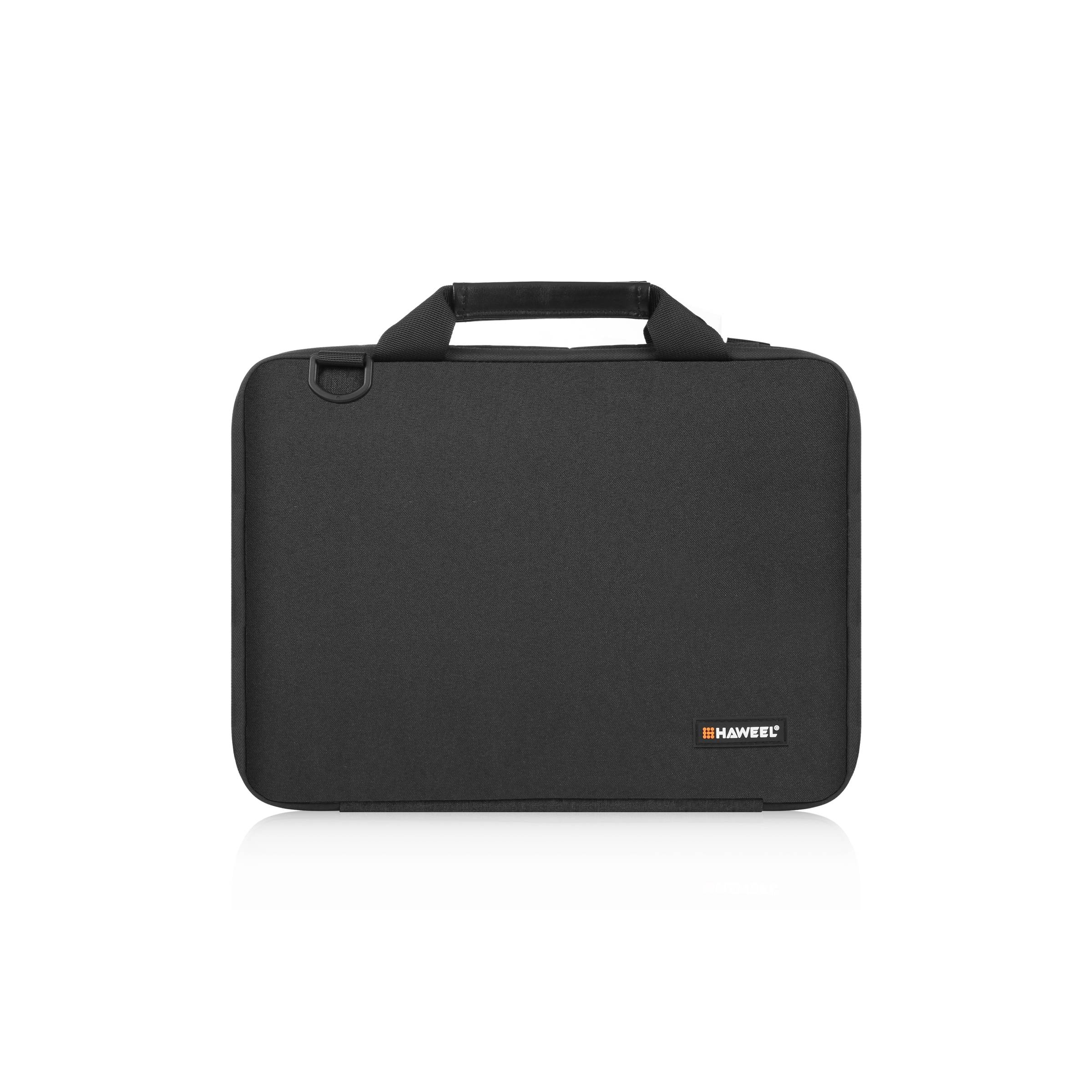 Haweel 15 16  " Macbook Fodral Med Praktiskt Tillbehörsfack Och Barrem Svart