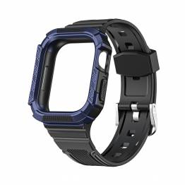 Rem och skydd i ett för Apple Watch 44/45mm - Svart/Blå