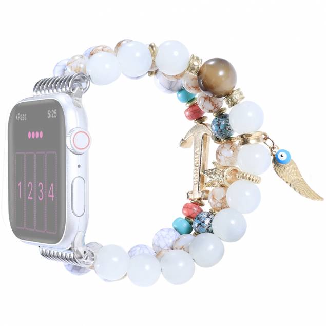 Smyckesarmband m pärlor för Apple Watch 38/40/41mm - Ljusa färger