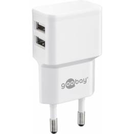  GooBay dubbel USB laddare 2x USB - upp till 12W - Vit