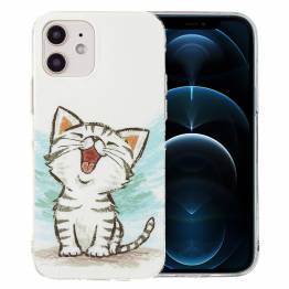  iPhone 12/12 Pro självlysande skal - Glad kattunge
