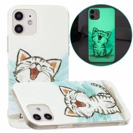 iPhone 12/12 Pro självlysande skal - Glad kattunge