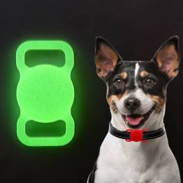  Självlysande AirTag hållare för husdjur i silikon - Grön