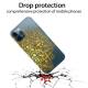 Skyddande iPhone 11 skal - Genomskinlig med guldblomma