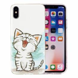  iPhone X/Xs självlysande skal - Glad kattunge
