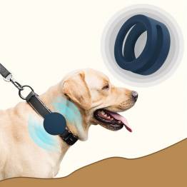  Stötsäker AirTag hållare för husdjur i silikon - Blå