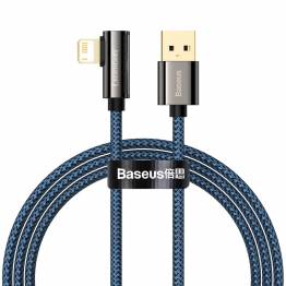 Baseus Legend robust vävd gamer Lightning-kabel m vinkel - 1m - Blå
