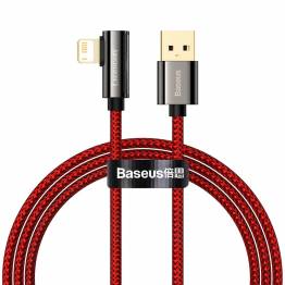 Baseus Legend robust vävd gamer Lightning-kabel m vinkel - 1m - Röd