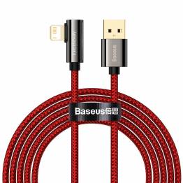 Baseus Legend robust vävd gamer Lightning-kabel m vinkel - 2m - Röd