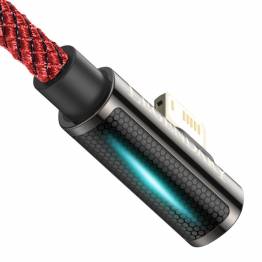  Baseus Legend robust vävd gamer Lightning-kabel m vinkel - 2m - Röd