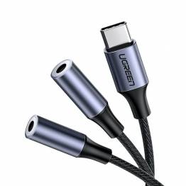 Ugreen USB-C-adapter för 2x minijack 3,5 mm - mikrofon och headset