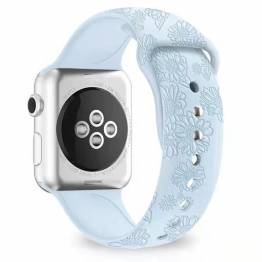 Apple Watch-rem i silikon med solrosor 38/40/41mm - Himmelsblå