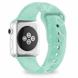 Apple Watch-rem i silikon med solrosor 38/40/41mm - Mintgrön