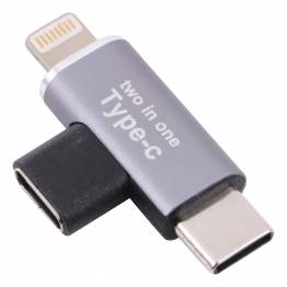2-i-1 USB-C till Lightning och USB-C-adapterkontakt
