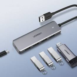  Ugreen USB 3.0 till 4-ports USB Hub med MicroUSB för extra kraft