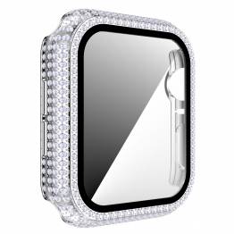  Apple Watch 1/2/3 38mm lock och skyddsglas med diamanter - Silver