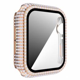  Apple Watch 4/5/6/SE 40mm lock och skyddsglas m diamanter - Rose guld